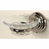  Embassy Series Glass Soap Dish with Wall Mounted Holder in Polished Nickel 