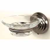  Embassy Series Glass Soap Dish with Wall Mounted Holder in Satin Nickel