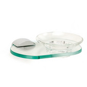  Soap Holder w/ Glass Dish, Polished Chrome