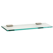  Arch Series 18'' Glass Shelf with Brackets, Satin Nickel
