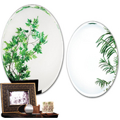  Framless Oval Tapered Bevel Bathroom Mirror, 21 1/4''W x 31 1/4''H