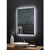  Frysta 24'' W x 40'' H LED Frameless Rectangualar Mirror with Dimmer and Defogger, 110V, 6000K Color Temperature