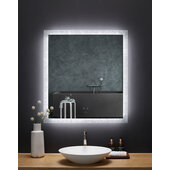  Frysta 36'' W x 40'' H LED Frameless Rectangualar Mirror with Dimmer and Defogger, 110V, 6000K Color Temperature