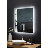  Frysta 30'' W x 40'' H LED Frameless Rectangualar Mirror with Dimmer and Defogger, 110V, 6000K Color Temperature