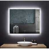  Frysta 48'' W x 40'' H LED Frameless Rectangualar Mirror with Dimmer and Defogger, 110V, 6000K Color Temperature