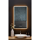  Immersion 24'' W x 40'' H LED Frameless Mirror with Bluetooth, Defogger, and Digital Display, 110V, 2800 & 6000K Color Temperature