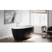  Sensuality™ Freestanding Oval Solid Surface Bathtub, Matte Black Outside, White Inside, 69-3/4'' W x 35'' D x 25-1/2'' H