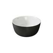  PureScape AquateX™ Round Freestanding Solid Surface Bathtub, Matte Black Outside, White Inside, 53-1/4'' Diameter x 24'' H