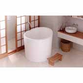  True Ofuro Mini Tranquility Heated Japanese Unique-Shaped Bathtub (220/240V/50/60Hz USA/International), White, 43'' W x 43'' D x 37-1/4'' H