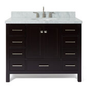  Cambridge 43'' Single Oval Sink Vanity in Espresso, 43'' W x 22'' D x 36'' H