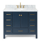  Cambridge 43'' Single Oval Sink Vanity in Midnight Blue, 43'' W x 22'' D x 36'' H