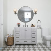Ariel Cambridge 43'' Rectangle Sink Freestanding Vanity with White Quartz Countertop in Grey