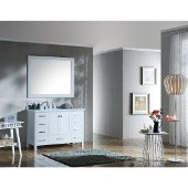  Cambridge 49'' Single Rectangle Sink Vanity Set with Matching Mirror in White, 49''W x 22''D x 35''H