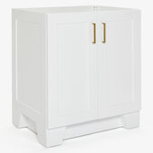  Taylor 30'' W Bath Vanity Single Sink Base Cabinet Only, White, 30'' W x 21-1/2'' D x 34-1/2'' H