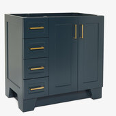  Taylor 36'' W Bath Vanity Right Offset Single Sink Base Cabinet Only, Midnight Blue, 36'' W x 21-1/2'' D x 34-1/2'' H