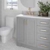  Taylor 37'' W Single Sink Bath Vanity with Left Offset Oval Sink and Carrara White Marble Countertop, Grey, 37'' W x 22'' D x 36'' H