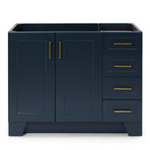  Taylor 42'' Left Offset Single Sink Base Cabinet In Midnight Blue, 42''W x 21-1/2''D x 33-1/2''H