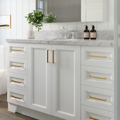  Taylor 49'' W Single Sink Bath Vanity with Oval Sink and Carrara White Marble Countertop, White, 49'' W x 22'' D x 36'' H