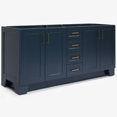  Taylor 72'' W Bath Vanity Double Sink Base Cabinet Only, Midnight Blue, 72'' W x 21-1/2'' D x 34-1/2'' H