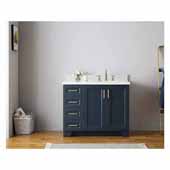  Taylor 43'' Right Offset Single Oval Sink Vanity in Midnight Blue, 43''W x 22''D x 35''H