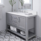  Bayhill 49'' W Single Sink Bath Vanity with Rectangle Sink and White Quartz Countertop, Grey, 49'' W x 22'' D x 36'' H