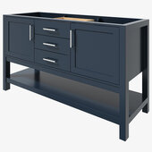  Bayhill 60'' W Bath Vanity Double Sink Base Cabinet Only, Midnight Blue, 60'' W x 21-1/2'' D x 34-1/2'' H