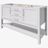  Bayhill 60'' W Bath Vanity Double Sink Base Cabinet Only, White, 60'' W x 21-1/2'' D x 34-1/2'' H