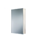 Jensen (Formerly Broan) Horizon Surface Mount 1 Door Medicine Cabinet w/ Basic White Finish, Frameless Mirror, Plastic Construction w/ 2 Fixed Plastic Shelves, 16''W x 4-1/2''D x 22''H