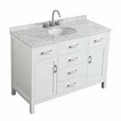 Belmont Decor Hampton 49'' Single Oval Sink Vanity in White, 49''W x 22''D x 35''H