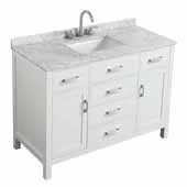 Belmont Decor Hampton 49'' Single Rectangle Sink Vanity in White, 49''W x 22''D x 35''H