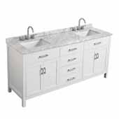 Belmont Decor Hampton 73'' Double Rectangle Sink Vanity in White, 73''W x 22''D x 35''H