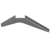  Imported ADA Workstation Support Standard Steel Bracket 12'' D x 18'' H in Gray, Sold As 6-Piece