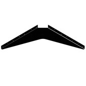  Imported ADA Workstation Support Standard Steel Bracket 24'' D x 24'' H in Black, Sold As 6-Piece