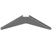  Imported ADA Workstation Support Standard Steel Bracket 24'' D x 24'' H in Gray, Sold As 6-Piece