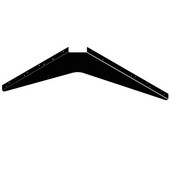  Imported ADA Workstation Support Standard Steel Bracket 24'' D x 29'' H in Black, Sold As 4-Piece