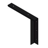  Imported Concealed Flat Bracket (2.0 Version) with 12'' Support Arm in Black, Sold As Pair