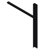  Imported Extended Concealed Flat Bracket (1.0 Version) with 18'' Support Arm in Black, Sold As Pair