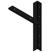  Imported Extended Concealed Flat Bracket (2.0 Version) with 12'' Support Arm in Black, Sold As Pair