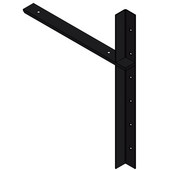  Imported Extended Concealed Flat Bracket (2.0 Version) with 18'' Support Arm in Black, Sold As Pair