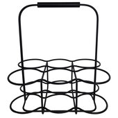  Wires Collection Wire 6-Bottle Wine Carrier Black, 12-1/4'' W x 8-3/8'' D x 13-7/16'' H