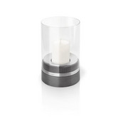 , Piedra Hurricane Lamp with Candle, 8-1/2''W x 8-3/4''D x 15-3/8'' H