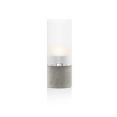  Faro Wide Concrete Tealight Holder With Frosted Glass, 2-3/4''Dia x 7-3/8''H