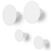  Ponto Collection Wall Hooks 4pk in Lily White, 3-3/8''W x 1-3/4''D x 3-3/8''H