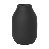  Colora Collection Small Porcelain Vase Peat (Black), 6'' Diameter x 4'' H