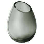  Drop Collection Small Drop Handblown Colored Glass Vase Smoke, 4-7/8'' Diameter x 6-9/16'' H