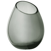  Drop Collection Large Drop Handblown Colored Glass Vase Smoke, 7-1/2'' Diameter x 9-7/16'' H