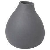  Nona Collection Porcelain Vase Pewter (Dark Grey), 5-15/16'' Diameter x 6-11/16'' H