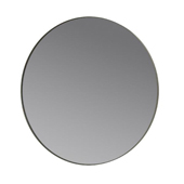  Rim Collection 20'' Round Small Accent Mirror in Smoke with Steel Grey Rim, 19-11/16'' Diameter x 1-3/16'' D