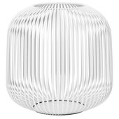  Lito Collection Decorative Medium Lantern in White, 10-15/16'' Diameter x 10-3/4'' H