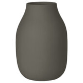  Colora Collection Small Porcelain Vase in Steel Grey, 6'' Diameter x 4'' H